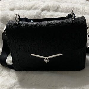 Leather Botkier Black Crossbody Bag with Silver Accents